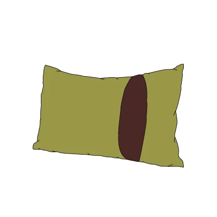 Polštář zelený/hnědý