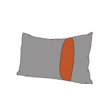 Polštář šedý/oranžový